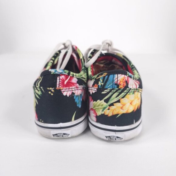 Vans Authentic Hawaiian Black Floral Hibiscus Skate Sneakers Shoe Women’s Size 9 - Picture 9 of 13